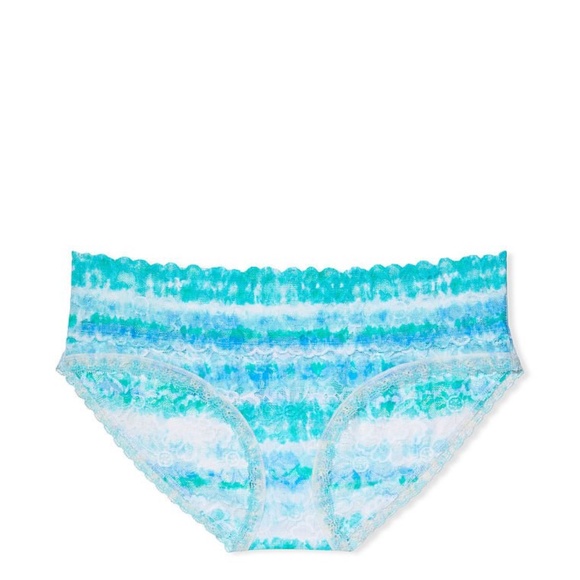Victoria's Secret The Lacie Lace Hiphugger Panty Aqua Blue Tie Dye Medium NEW - Picture 7 of 7
